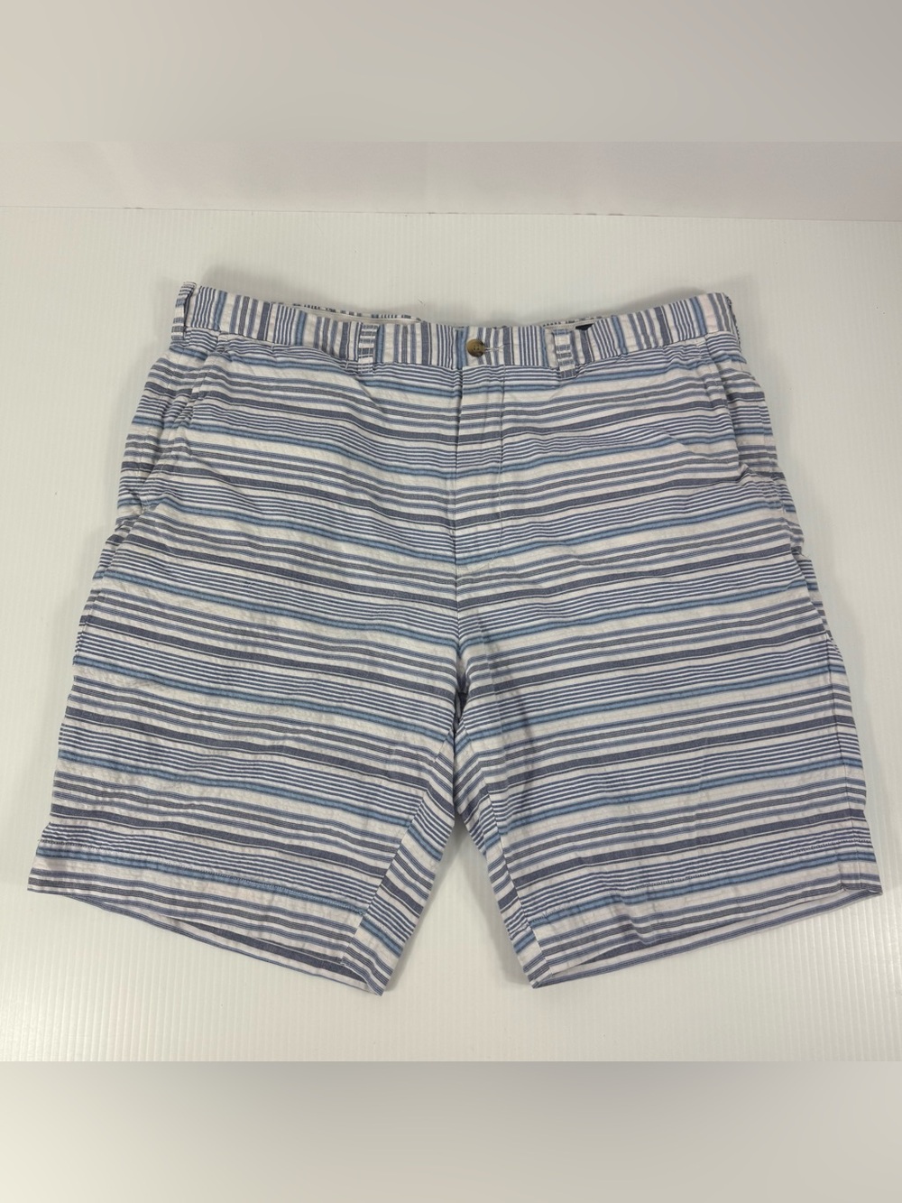 Polo Ralph Lauren Chino Shorts Blue Stripe Stretch Classic Fit Men's Size 38